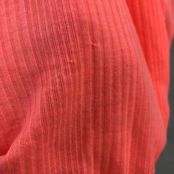 Free People Neon Coral Crop Top Ring Halter Front Retro 70's Medium - Picture 6 of 9